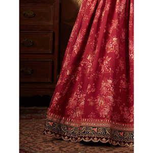 Hermoso granate floral impreso organza boda Lehenga Choli elegante vestido de novia para ocasiones especiales - Product Image 3