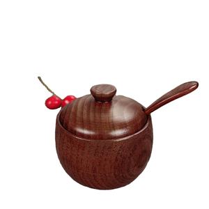 Caja Masala de madera de buena calidad con cuenco de acero Caja de almacenamiento de especias de calidad superior hecha a mano de madera - Product Image 1