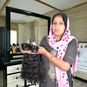 Pas cher Ondulé Couleur Naturelle Brut 100% Non Transformé Cuticule Aligné Génie Trame Bundles Vague Profonde En Gros Temple Indien Cheveux Humains - Product Image 1