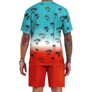 High Quality Men's Casual Two-Piece <b>Set</b> Solid Pattern Short Sleeve T-Shirt and Shorts Plus Size Clothing-Wholesale - Product Image 5