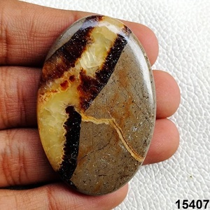 Yellow Septarian crystal cabochon Semi-Precious loose gemstone for sale by single piece for your <b>personal</b> needs - Product Image 3