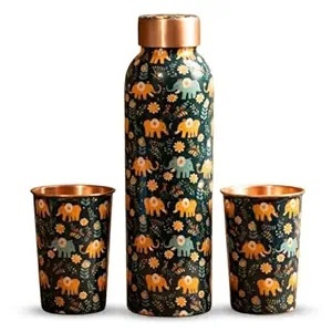 Bouteille d'eau en cuivre 1000 ml grande capacité style classique ayurvédique santé écologique réutilisable personnalisable couleur logo SALEEM - Product Image 2