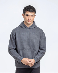 เสื้อฮู้ดผู้ชาย สีเทาล้วน ผ้าฝ้ายเฟรนช์เทอร์รี่ สวมใส่สบายๆ สำหรับฤดูใบไม้ร่วง ทรงปกติ มีกระเป๋า ดีไซน์สวย ราคาสมเหตุสมผล - Product Image 3