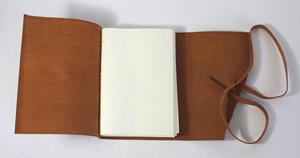 Carnet quotidien artisanal de haute qualité, relié à la main, en papier de coton, avec couverture en cuir de buffle, style antique - Product Image 3