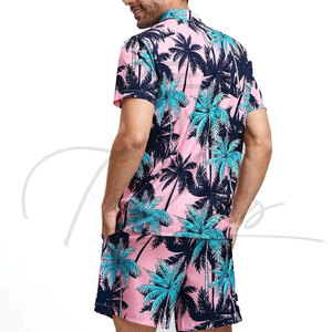 Ensemble de deux pièces de haute qualité pour hommes, chemise hawaïenne d'été et short en flanelle, t-shirts imprimés hawaïens - Product Image 2