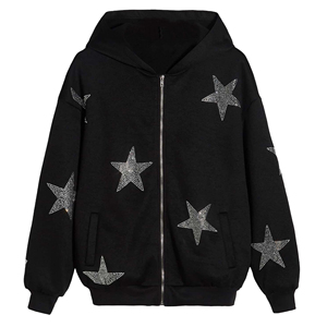 Sudadera con Capucha de Invierno para Hombre de Alta Calidad, con Pedrería, Tela de Algodón Suave Premium, Diseño Brillante, Perfecta para Ropa Casual de Calle - Product Image 1