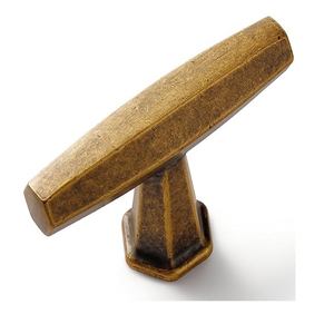 Antique Brass Cabinet Knobs <b>Drawer</b> <b>Pulls</b> Dresser Handles Hardware Metal T Knobs - Product Image 1