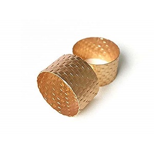 Décoration de table drapée avec fil personnalisé Vaisselle de luxe Haute qualité Mariage Laiton plaqué or Pas cher Rond de serviette en vrac - Product Image 2