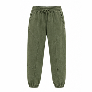 Pantalon délavé à l'acide, survêtement en coton personnalisé, coupe ample vintage, streetwear décontracté, fabricant et fournisseur de vêtements en gros - Product Image 1