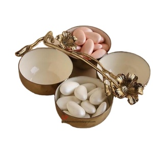 Round Nut Bowl Set of 4 Gold Plated - Product Image 1