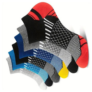Multi Colored Six Pair Pack Short Athletic Sport Footwear Breathable Comfortable Everyday Training Running Gym Casual Low Cut - Product Image 5
