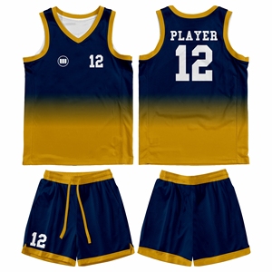 Adult Basketball Jersey Set Custom Team Uniform Breathable Mesh Anti-UV Quick Dry 100% Polyester Deep V Neck <b>School</b> Team <b>Kit</b> - Product Image 1