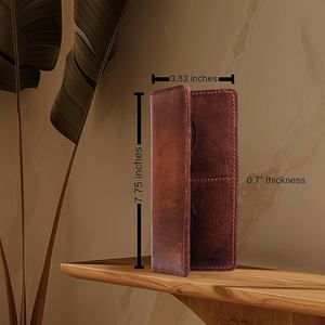 Carteras de Cuero Genuino Ligeras y Largas de Alta Calidad Hechas en Fábrica para Hombre con Diseño de Logotipo Personalizado Precios al por Mayor Nuevas - Product Image 3