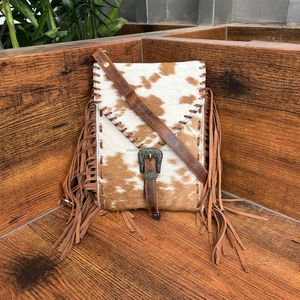 Hot Selling Luxury Designer Cowhide Buckle Fringe Purse Famous Brands Genuine Leather Crossbody Bag for Women's Western Handbags - Product Image 3