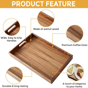 Exquisita Bandeja de Servir de Madera con Acabado Natural Fino para Decoración del Hogar - Product Image 6