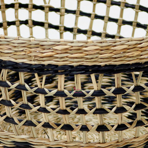 Rustic Circle Seagrass Open Weave <b>Storage</b> <b>Basket</b> with Handles for <b>Vegetable</b> <b>Storage</b> - Product Image 4