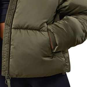 Olive <b>Cropped</b> <b>Jacket</b> Women Hooded <b>Puffer</b> Coat Lightweight Insulated Winter Outerwear Warm Casual Fashion Layer Wear - Product Image 4