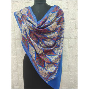 New Collection Fine Wool TD Aari Embroidery Stole 70x200cms Premium Designer Winter <b>Shawl</b> Soft Warm Elegant Fashion <b>Wrap</b> Ready - Product Image 4