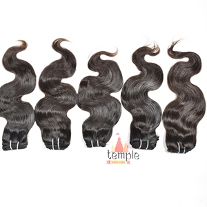 Bundle Unprocessed Indian Remy 100% Braiding Human Hair Extensions 100g Machine Double Weft <b>Polybag</b> Packaging Weave Clip-in - Product Image 5