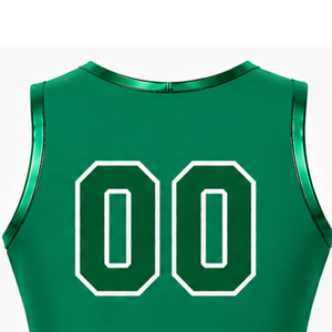 Maillot de cheerleading vert sans manches, crop top personnalisé, uniforme sportif d'équipe, tenue athlétique de performance, vêtements d'entraînement - Product Image 4