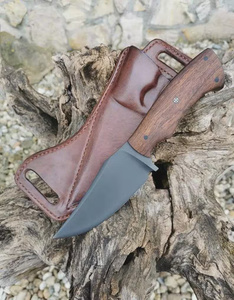 Cuchillo Premium Hecho a Mano de Acero Inoxidable de Hoja Fija para Combate/Desollado/Caza/Camping/Utilidades con Funda de Madera y Cuero para Venta al por Mayor OEM - Product Image 2