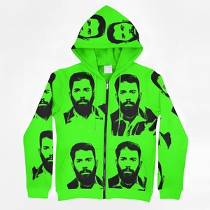 Sweat à capuche zippé surdimensionné de qualité supérieure, personnalisé ODM 2026, en molleton 100% coton, imprimé uni avec broderie en relief - Product Image 1