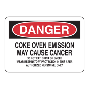 Panneau de signalisation de sécurité industrielle haute visibilité Brady Danger pour les zones à risque d'émission des fours à coke - Product Image 2