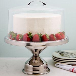 High Quality Metal <b>Cake</b> <b>Stand</b> With Glass <b>Dome</b> Elegant Food Storage And Dessert Presentation Solution - Product Image 1