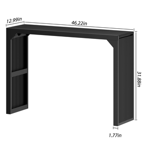 46\" Solid Wood <b>Narrow</b> <b>Console</b> <b>Table</b> in Black for Living Room or Foyer - Product Image 6