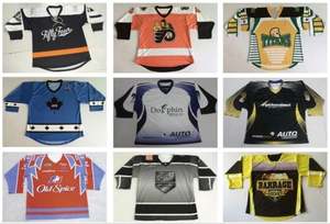 Pedido en Lote Pequeño, Alta Calidad, Personalizado para Equipos, Fabricación Profesional, Sublimación Completa, 100% Poliéster, Antibacteriano, Cuello en V, Camiseta de Hockey sobre Hielo - Product Image 6