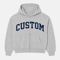 Sweat à capuche zippé personnalisé avec logo pour homme et femme, style streetwear, imprimé décontracté, manches longues, coton lourd 250g, écologique et respirant