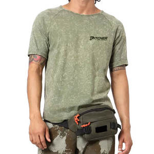 T-shirt classique délavé pour homme, motif vieilli d'inspiration rétro, toucher doux, essentiel pour la mode décontractée estivale - Product Image 1