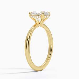 Anillo de Compromiso Freesia con Halo Oculto de Moissanita, Chapado en Oro de 14K, Engaste de Garras, Certificado GRA, para Boda y Aniversario - Product Image 2