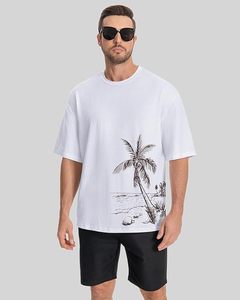 เสื้อยืดโอเวอร์ไซส์ผู้ชาย พิมพ์ลายได้ตามต้องการ สวมใส่สบาย ระบายอากาศดี เสื้อยืดลำลองทันสมัย คอกลม แขนสั้น ทรงหลวม - Product Image 5