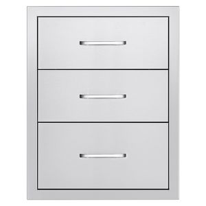 Cassetti BBQ in Acciaio Inox per Cucina Esterna a Triplo Accesso 18.11" L x 23.23" P x 23.23" H con Maniglie per Isola BBQ - Product Image 5