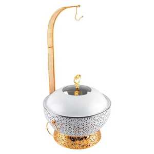 Recipiente Profesional de Acero Inoxidable para Calentar Comida con Tapa Enrollable, Asa en Forma de T y Soporte para Combustible, Calentador de Alimentos de Lujo para Buffet y Catering - Product Image 2