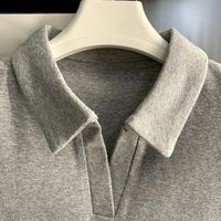 T-shirt côtelé décontracté respirant à col revers pour femme grande taille 2023, avec impression sérigraphique en relief personnalisée, haut court d'été