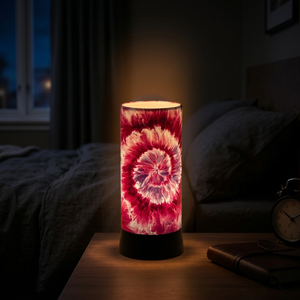 Lámpara de Mesa LED con Diseño Tie Dye Fucsia, Lámpara de Noche Decorativa Hecha a Mano, Lámpara de Acento Moderna para Dormitorio, Sala de Estar u Oficina - Product Image 2