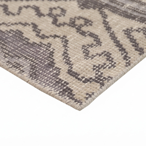Tapis en laine DECORDEC multicolore texturé à rayures, écologique, antidérapant, tufté à la main, beige, noir, rouille, gris, motif géométrique, épais - Product Image 5