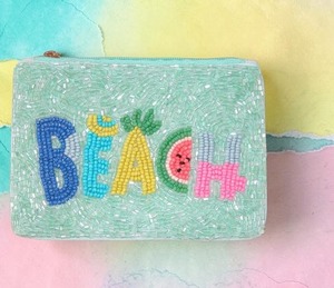 Pochette zippée antivol tendance en perles de graines d'ananas faites à la main pour soirée, avec pochette perlée - Product Image 6