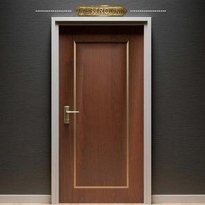 Handcrafted <b>Vintage</b> Brass RESTROOM Wall <b>Sign</b> with Black <b>Enamel</b> Plaque and Bold Raised Lettering for Bathroom Door Toilet Entranc - Product Image 5
