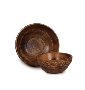 Tazón de Madera Pulida con Vetas Naturales, Ecológico, para Servir Ensaladas, Frutas y Sopas - Product Image 3