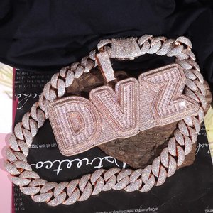 Collier pendentif personnalisé Hip Hop Iced Out avec nom, pendentif lettre CZ personnalisé, bijoux Bling Rapper pour hommes et femmes - Product Image 4