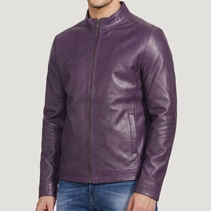 Chaqueta de Motociclista de Cuero Genuino Personalizada para Hombre, Cuello Alto, Corte Ajustado, Estilo Vintage, Abrigo de Cuero para Otoño e Invierno, Venta al Por Mayor - Product Image 4