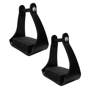 Nuevas estribas de cuero para caballos de carreras de barriles estilo western, de acero inoxidable 304 reutilizables, con certificación CE. - Product Image 1