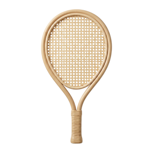 Decorative Rattan Tennis Racket Kids <b>Room</b> Wall Decor Handmade Wicker Sport Toy for Nursery and Playroom Aesthetic Display - Product Image 1