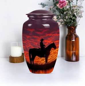 Urna Funeraria Sunset Cowboy para Cenizas, Hecha a Mano, Personalizada, Decorativa, Urna Conmemorativa Personalizable, Recuerdo de Cenizas para Hombre y Mujer - Product Image 5