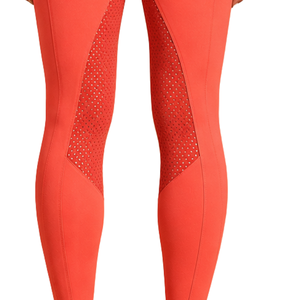 Leggings d'équitation pour femmes, couleur corail, taille haute, extensibles, avec poche, pour l'entraînement et la performance. - Product Image 3