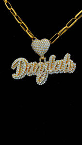 Personalizado corazón Bail Letter colgantes VVS Moissanite Iced Out diamantes completos letra inicial nombre joyería collar Personal colgante - Product Image 6