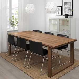 Solid Wood Dining <b>Table</b> Set Rectangular Modern Wooden <b>Table</b> Thick Box Leg Minimalist Clean Line Mid Century Dining Furniture - Product Image 1